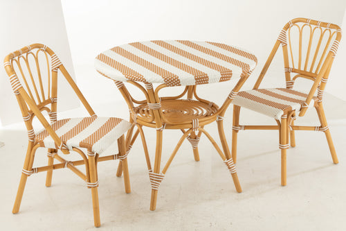 J-Line tafel Live - rotan/kunststof - naturel/wit