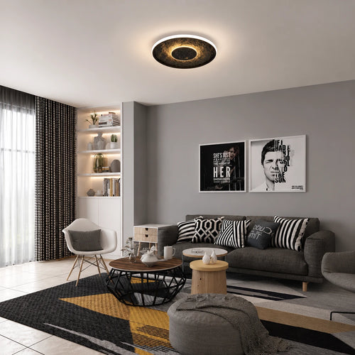 Searchlight plafondlamp Lumadisc - 1 lichts - 41  x 6   cm - zwart