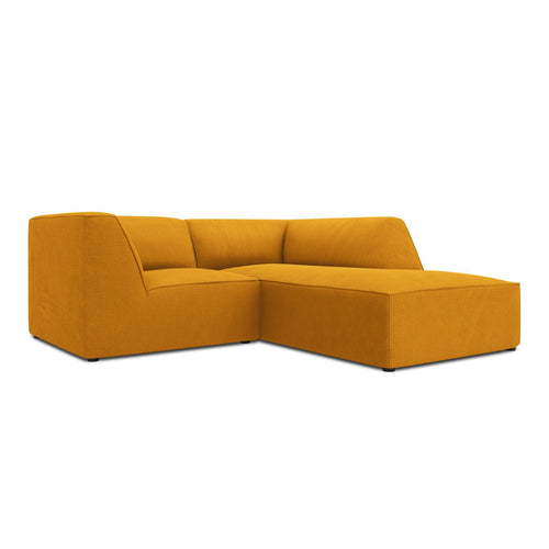 Cosmopolitan Design - Modulaire hoekbank rechts Siena 3-zits, ribfluwelen geel - 180x186x69cm