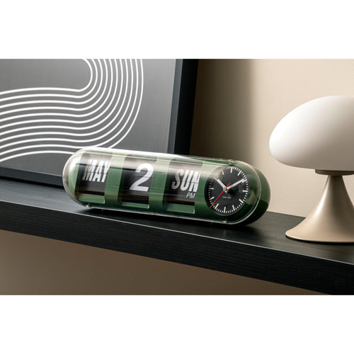 Karlsson wandklok Tube Flip - groen - 38x10x13.5cm