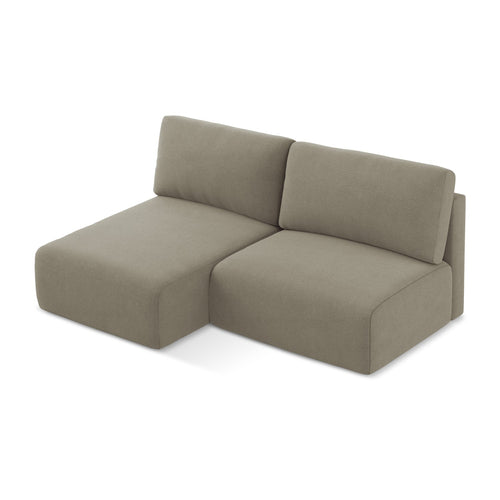 LaMiaSofa hoekbank links Ostia - textuurstof - donkerbeige - 210x149x79