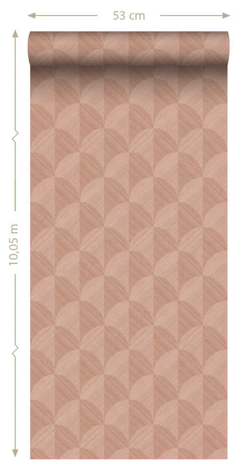 Origin Wallcoverings behang 3D-motief terracotta roze - 50 x 900 cm - 347989 - vtwonen shop