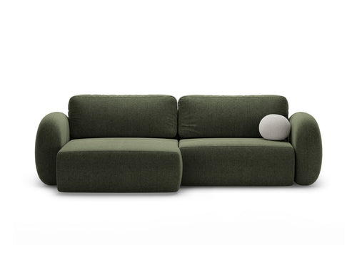 Cosmopolitan Design Omkeerbare converteerbare hoekbank met opbergdoos Tonale 4-zits, chenille groente - 149x262x88cm