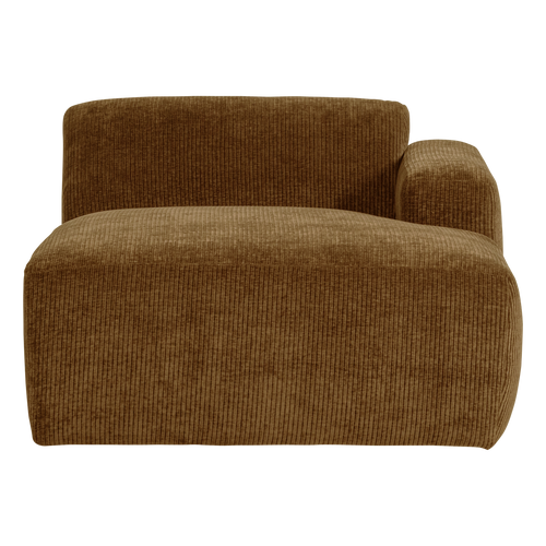 WOOOD chaise longue bank rechts Mojo Base - Rib - Honinggeel - 74x112x162