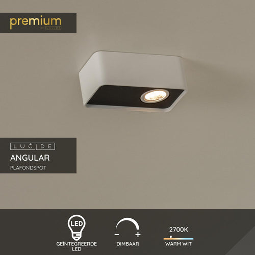 Lucide plafondspot ANGULAR - Geïntegreerde LED - Wit - vtwonen shop