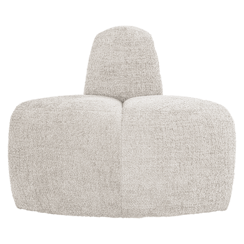 WOOOD eetbank hoek rond rugleuning Mojo - Wollig - Ecru - 83x100x74