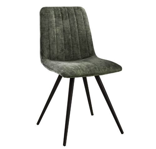 Giga Meubel Eetkamerstoel Straight Stitch - Groen Velvet - vtwonen shop