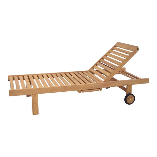 Lesli Living ligbed teak - zwart - 200x65x37cm