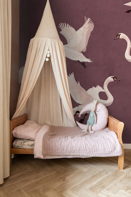 ESTAhome fotobehang zwanen mauve paars - 3 x 2.79 m - 159578