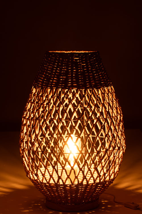 J-Line lamp Getwist - metaal - donkerbeige/naturel - large