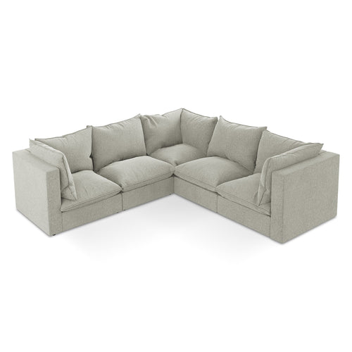 LaMiaSofa Modulaire hoekbank Ravenna - velours - lichtgrijs - 255x255x77