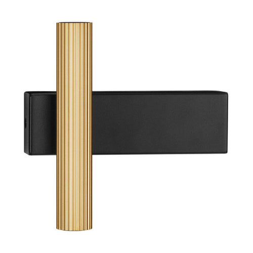 Nova Luce PARON Up & Down wandlamp Sandy Black, gouden LED 6W 326lm 3000K