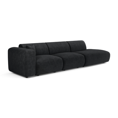 Sia Home - Rechte bank MYRA - Fluweel met patroon - Donker antraciet - 310cm - vtwonen shop