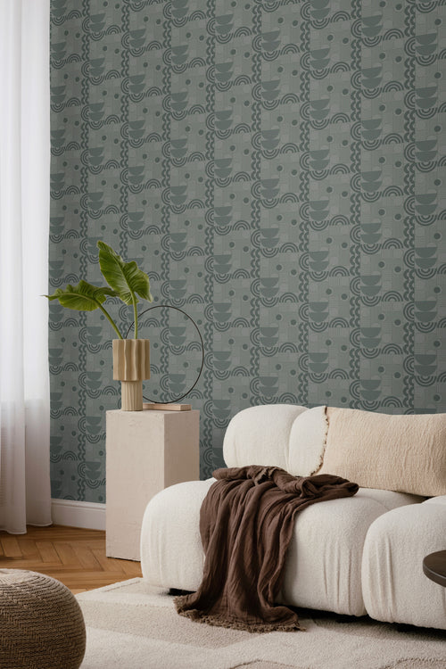 Borastapeter behang geometrische vormen groen - 53 cm x 10.05 m - 660878