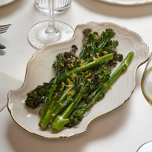 Bonbistro - Serveerschaal 26x16cm met gouden rand Retro - vtwonen shop