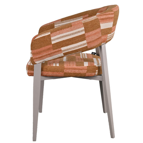 DÉJA Living Eetkamerstoel Malmö - Terracotta/Greige Stof - Set van 2 - vtwonen shop