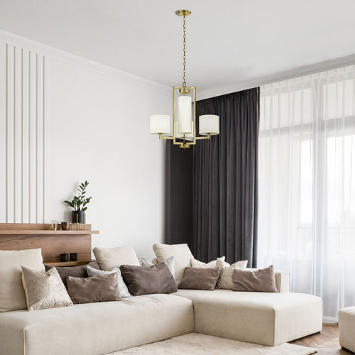 Pendelleuchte Deckenleuchte Classic Messing gebürstet 4x E27