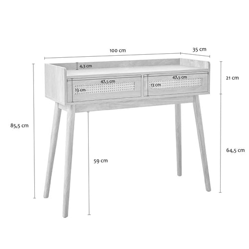 Calicosy - PALMO Design haltafel - Licht hout - 35x100x85,2 cm