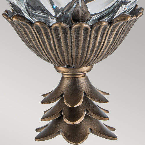 1-flammige kleine Wandlaterne für den Außenbereich, brünierte Bronze, IP44