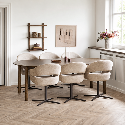 Artichok Loet uitschuifbare houten eettafel gerookt eiken - 120 - 220 x 75 cm