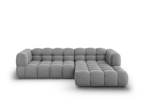 Cosmopolitan Design Modulaire hoekbank rechts Sky 4-zits, flueel, lichtgrijs - 162x272x70cm
