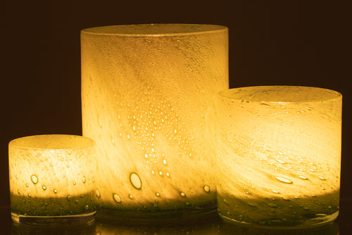 J-Line theelichthouder Jade - glas - groen - large