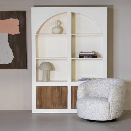 Giga Meubel Vakkenkast Miné - Beton Ciré - Beige - 150x38x210cm - vtwonen shop