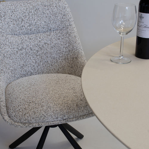DÉJA Living Eetkamerstoel Malou - Beige/Zwart - Draaibaar - Set van 2 - vtwonen shop
