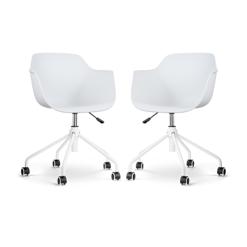 Nolon Nout-Puk Bureaustoelen Set van 2 - Wit - Wit Onderstel