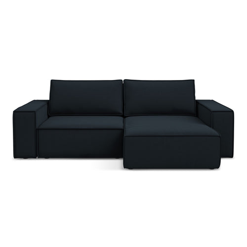 LaMiaSofa hoekbank rechts Livorno - velours - koningsblauw - 257x148x82