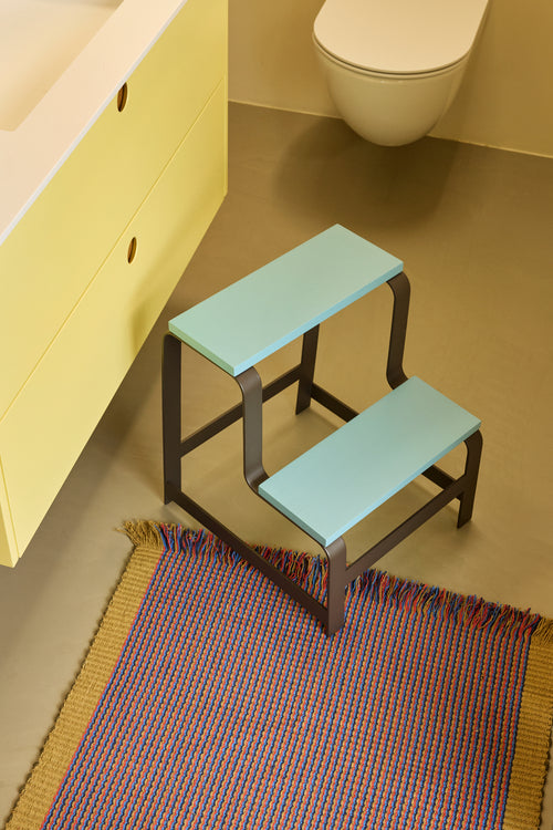 Hübsch kruk Step - ijzer/eikenhout - 44x40xh49cm