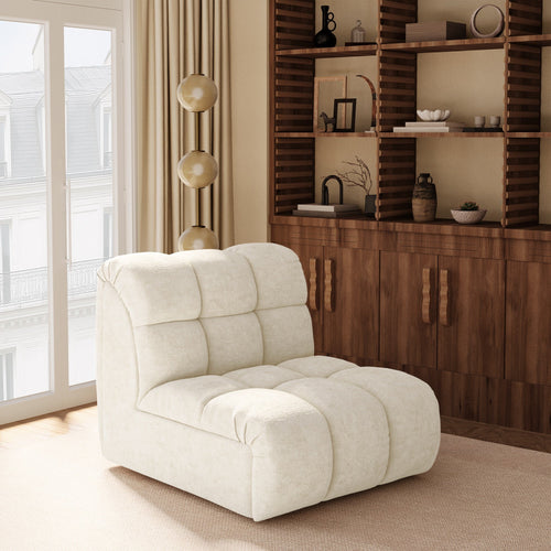 Premium Interiors - Bank SEVEN - gewaafd fluweel crème 162cm