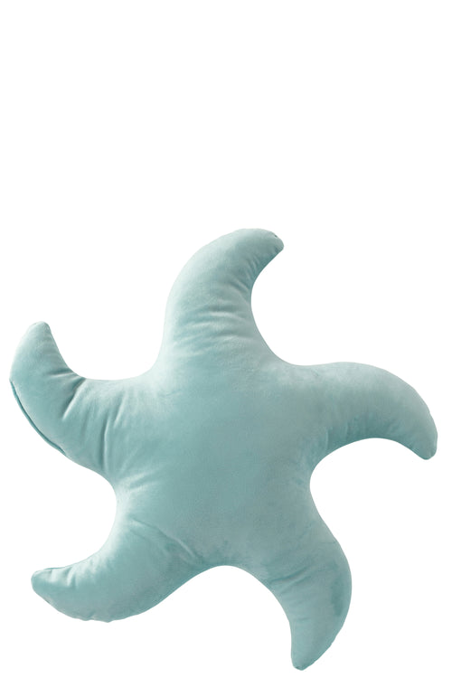 J-Line kussen Zeester - polyester - turkoois