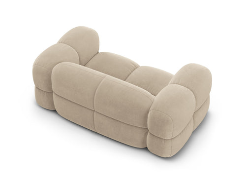 Cosmopolitan Design Bank Loretto 2-zits, flueel lichtbeige - 100x180x68cm