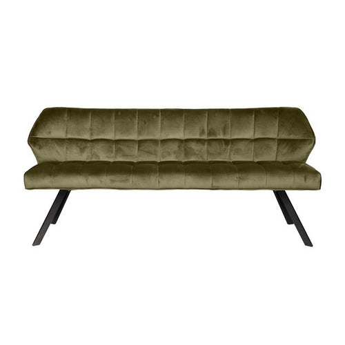Giga Meubel Eetkamerbank Raster - Groen Velvet - 180x59x84cm
