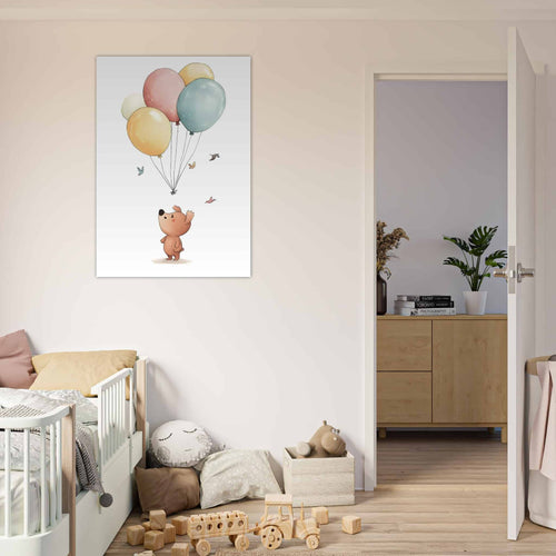 Artfulprints  Beer en ballonnen   poster 50x70 cm - vtwonen shop