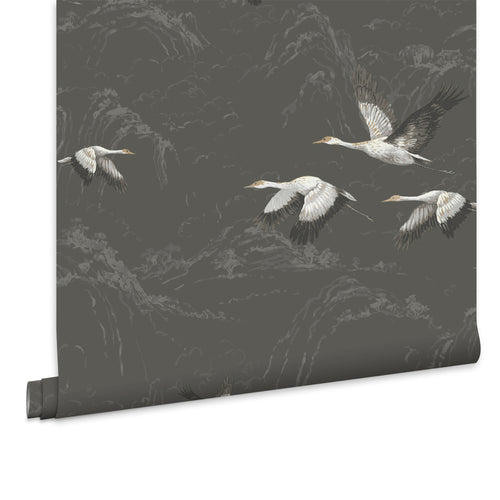 Laura Ashley Vliesbehang - Animalia Dark Steel
