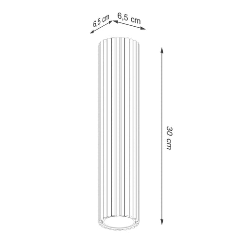 Sollux Lighting Plafondlamp KARBON 30 rood oker - 6,5x6,5x30cm