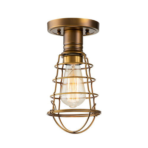 Elstead Quoizel Mixon Semi Flush Plafondlamp Verweerd Messing