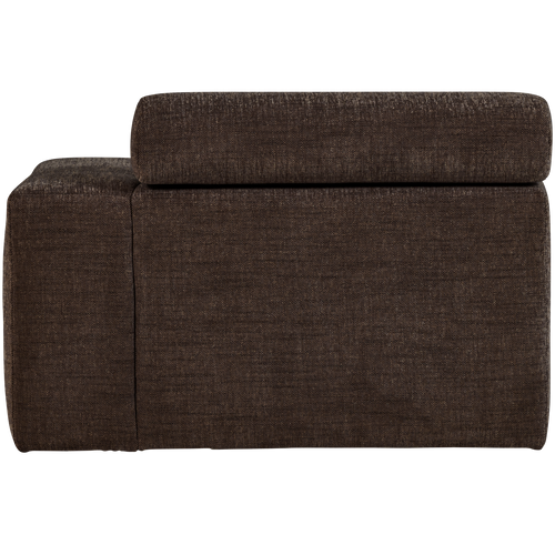 WOOOD chaise longue element arm rechts Novi - Polyester - Donkerbruin Melange - 86x109x173 - vtwonen shop