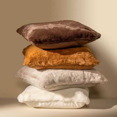 ZAYA - kussenhoes 60x60 cm - bontlook - extra groot - Tobacco Brown - bruin