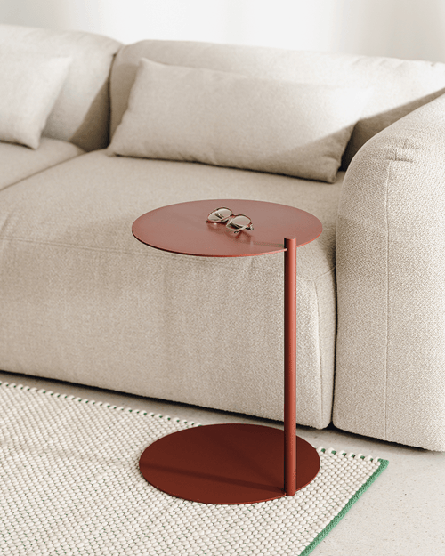 noo.ma Ande Side Table - vierkante stalen bijzettafel 42x42x59 cm, Cocoa Brown