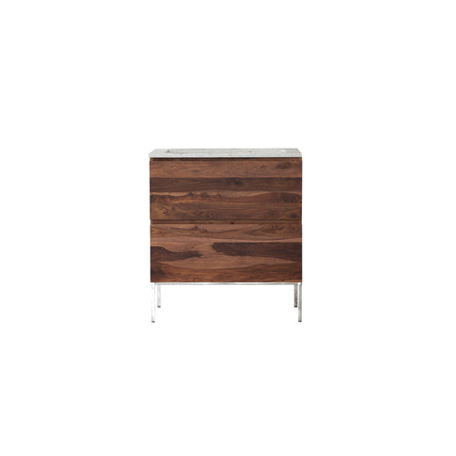 Tikamoon Badkamermeubel van massief palissander en moon premium terrazzo 80 - Wit - vtwonen shop