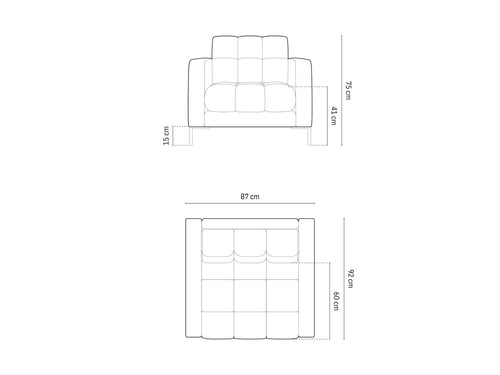 Cosmopolitan Design Fauteuil Bali flueel, rood - 96x87x75cm
