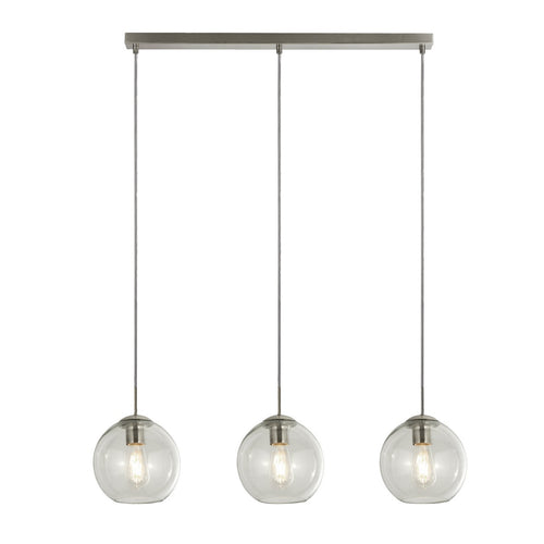 Searchlight Balls 3 lichtbalk plafond hanglamp chroom metaal en helder glas