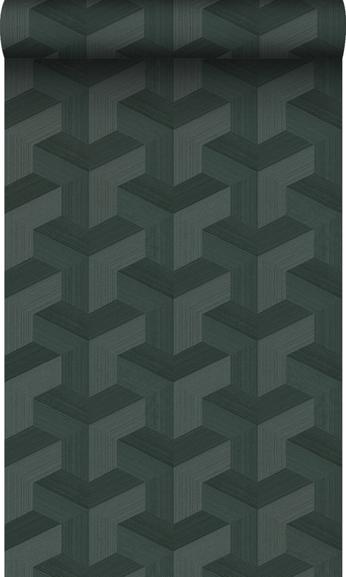 Origin Wallcoverings behang grafisch 3D motief donkergroen - 50 x 900 cm - 348004 - vtwonen shop