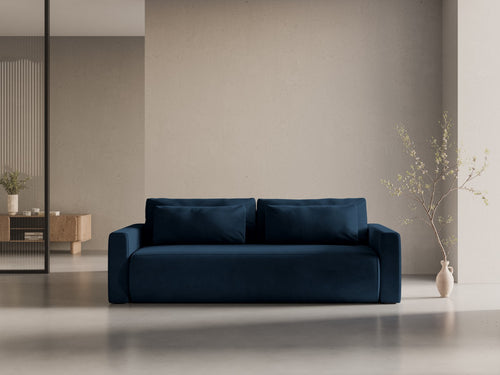 Cosmopolitan Design Slaapbank met opbergdoos Belfast 3-zits, flueel koningsblauw - 105x238x84cm