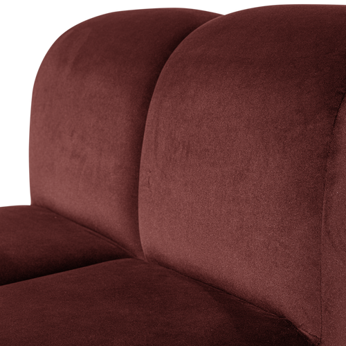 WOOOD eetbank 84 cm met rugleuning Mojo - Velvet - Kastanjebruin - 83x84x73
