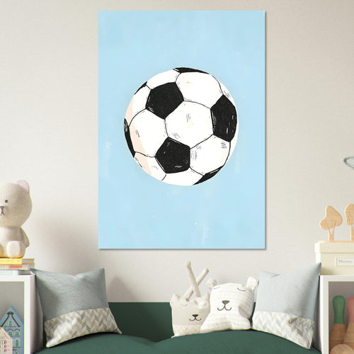 Artfulprints Poster Klassieke voetbal   - 30x40 cm - Blauw
