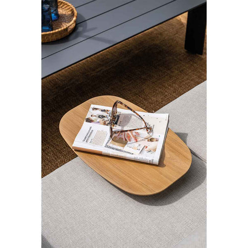 Lucca laptop tafel - 45x30xH51cm - carbon black -   light teaklook - vtwonen shop